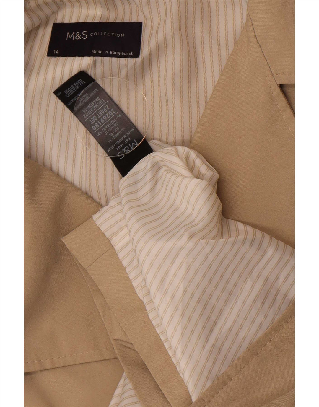 Marks & Spencer Gabardina para mujer UK 44 Grande Poliéster beige