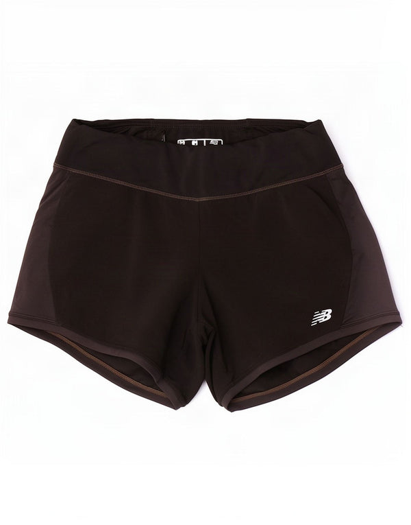 New Balance Pantalones cortos deportivos para mujer UK 4 XS Negro Colorblock Poliéster