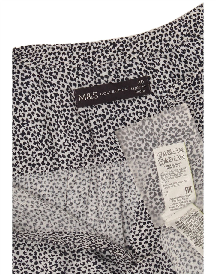 Marks & Spencer Blusa tipo jersey para mujer UK 20 2XL Blanco Estampado animal