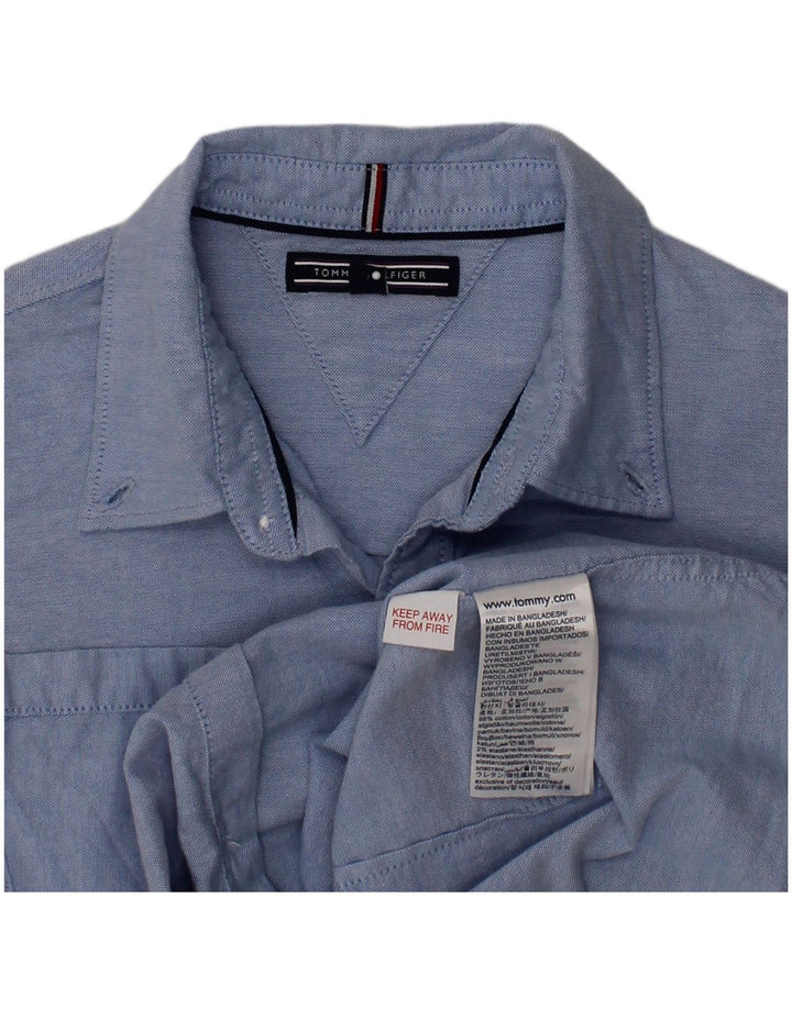 TOMMY HILFIGER Boys Shirt 6-7 Years Blue Cotton