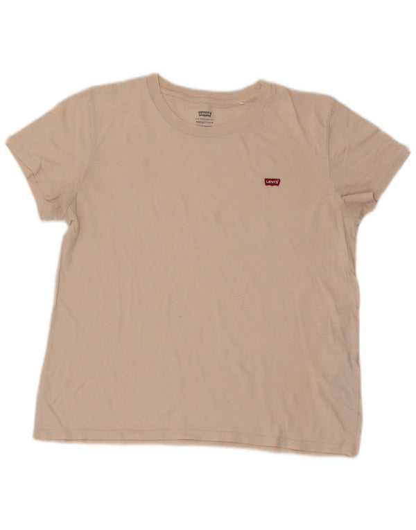 Levi's Perfect Crew Camiseta para Mujer UK 44 Algodón Beige Medio