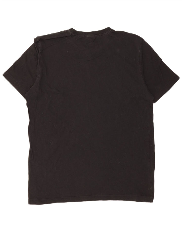 HUGO BOSS Mens T-Shirt Top Large Black Cotton