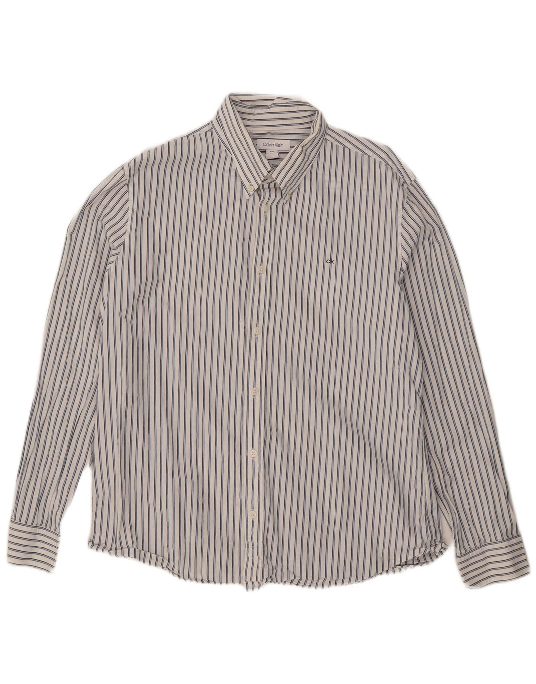 Camisa Calvin Klein para hombre XL blanca a rayas