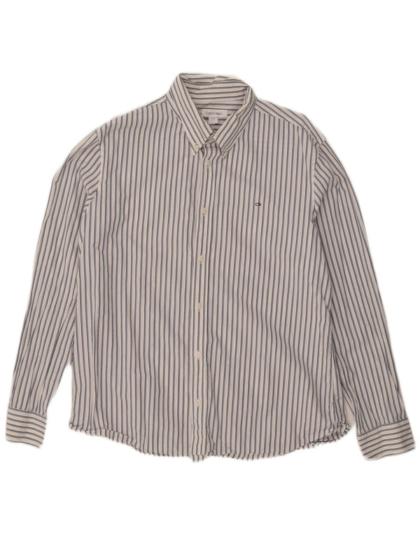 Camisa Calvin Klein para hombre XL blanca a rayas