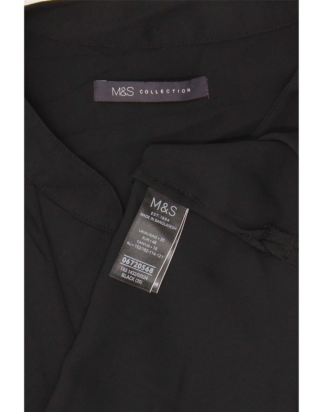 Marks & Spencer Blusa sin mangas para mujer UK 20 2XL Poliéster negro