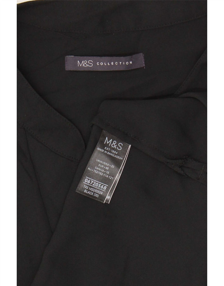 Marks & Spencer Blusa sin mangas para mujer UK 20 2XL Poliéster negro