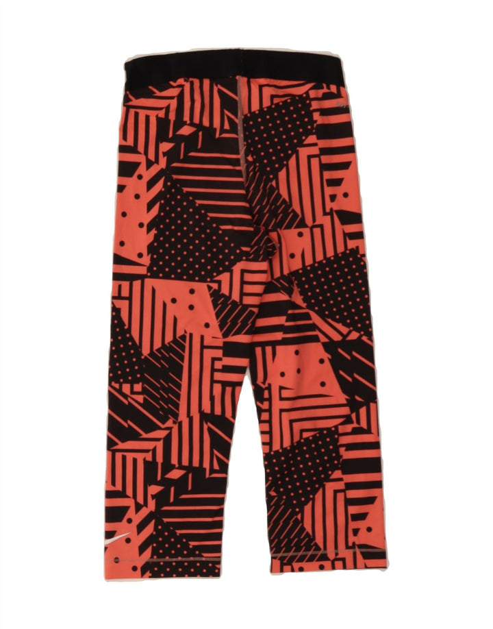 NIKE Womens Capri Leggings UK 10 Small Orange Geometric Polyester Vintage Nike and Second-Hand Nike from Messina Hembry 