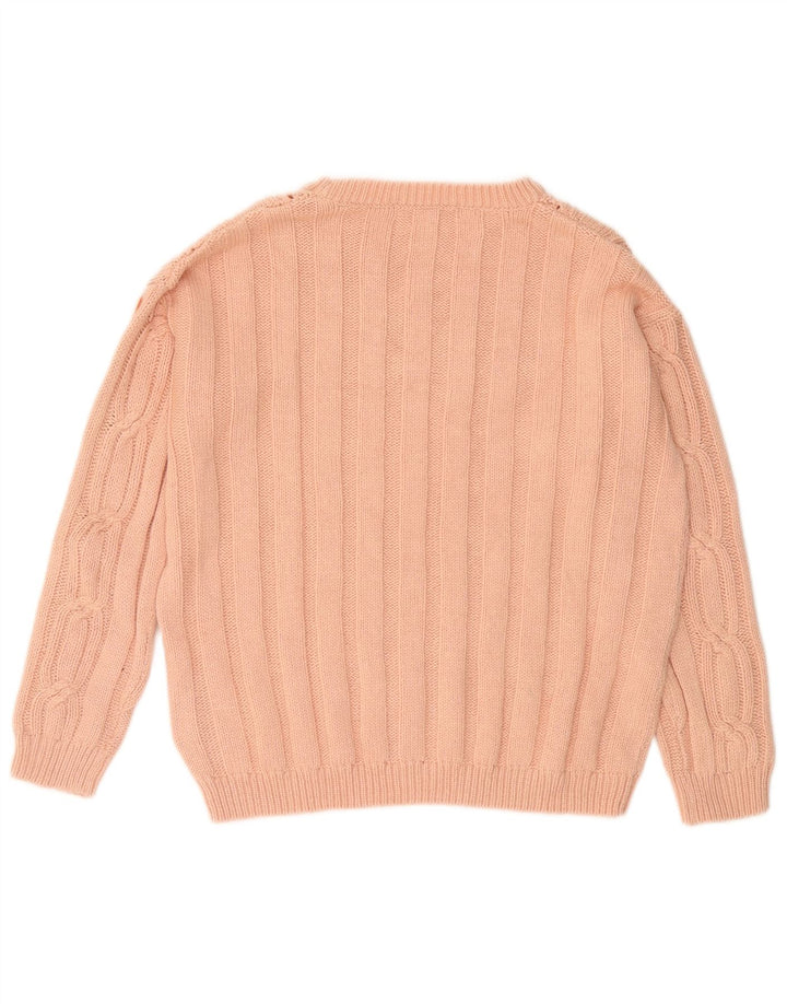 MARKS & SPENCER Jersey de cuello redondo para mujer UK 12 Algodón rosa medio