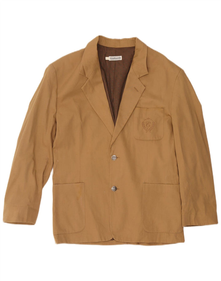 CACHAREL Boys 2 Button Blazer Jacket 15-16 Years Brown Cotton