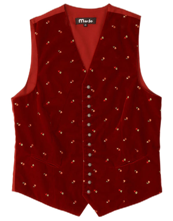 Chaleco de terciopelo para hombre Marjo IT 48 XL Poliéster floral burdeos