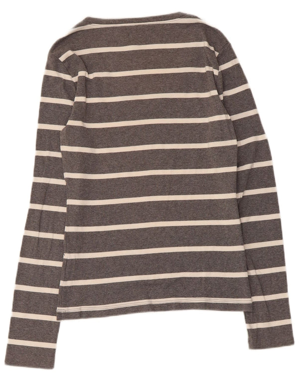 Tommy Hilfiger Top para mujer de manga larga UK 8 Small Gris Rayas Algodón