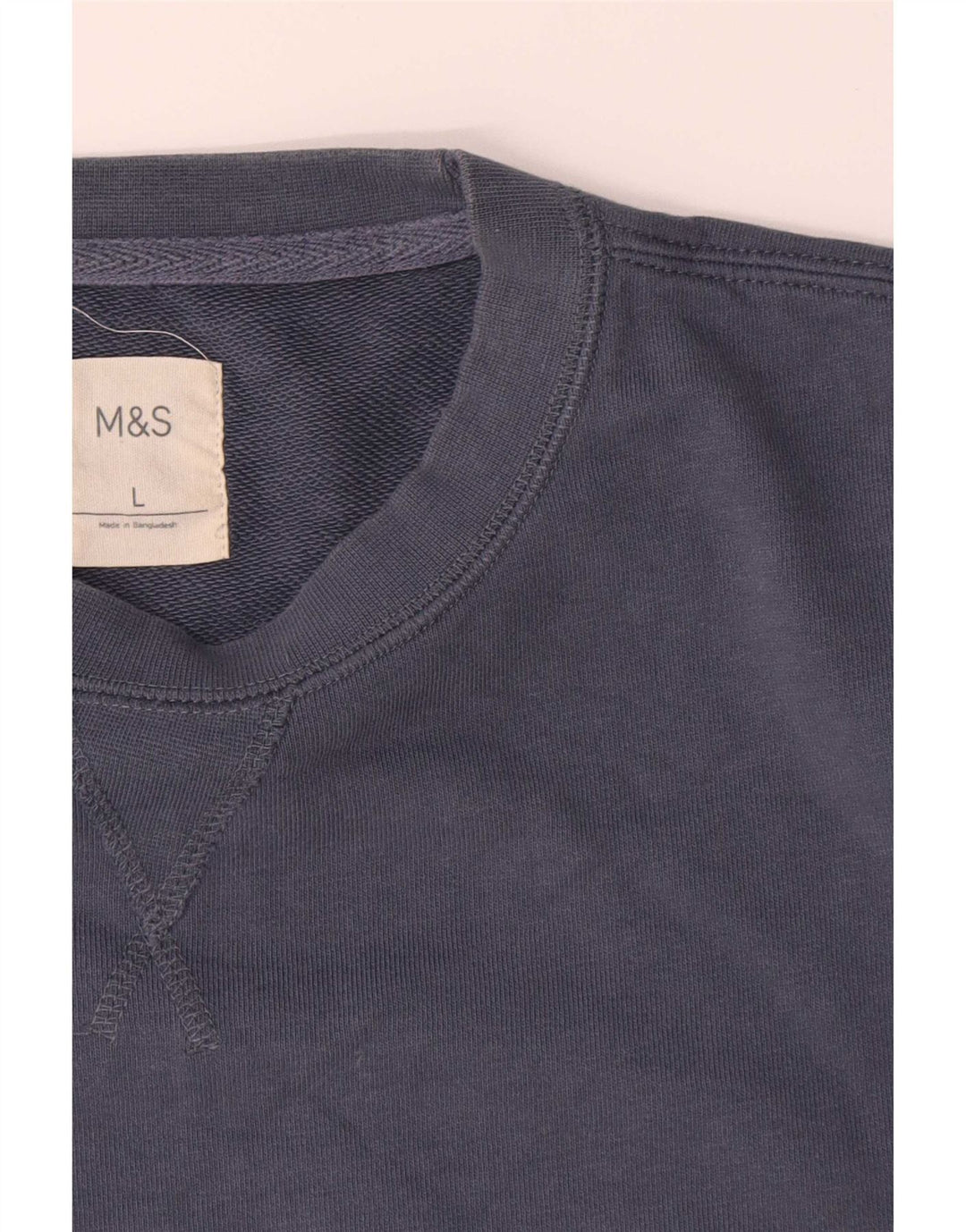 Marks & Spencer Hombre Sudadera Jumper Grande Azul Marino Algodón