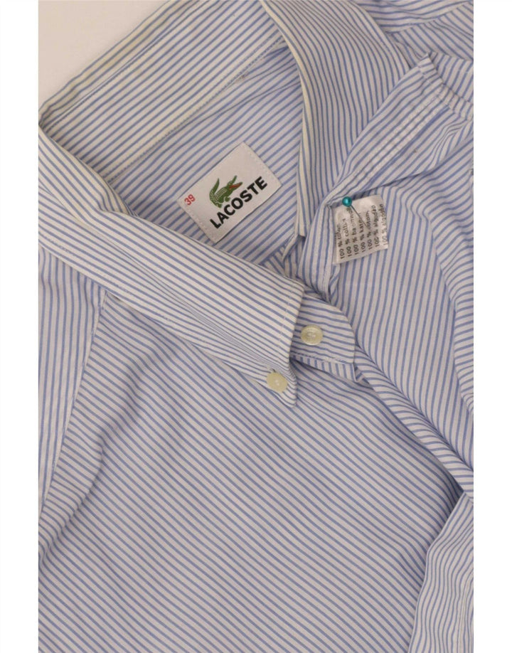 Lacoste Mens Shirt Size 39 Medium Blue Pinstripe Cotton