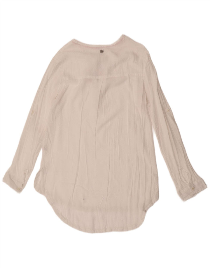 Rip Curl Blusa camisera transparente de manga larga para mujer UK 40 Grande Blanco