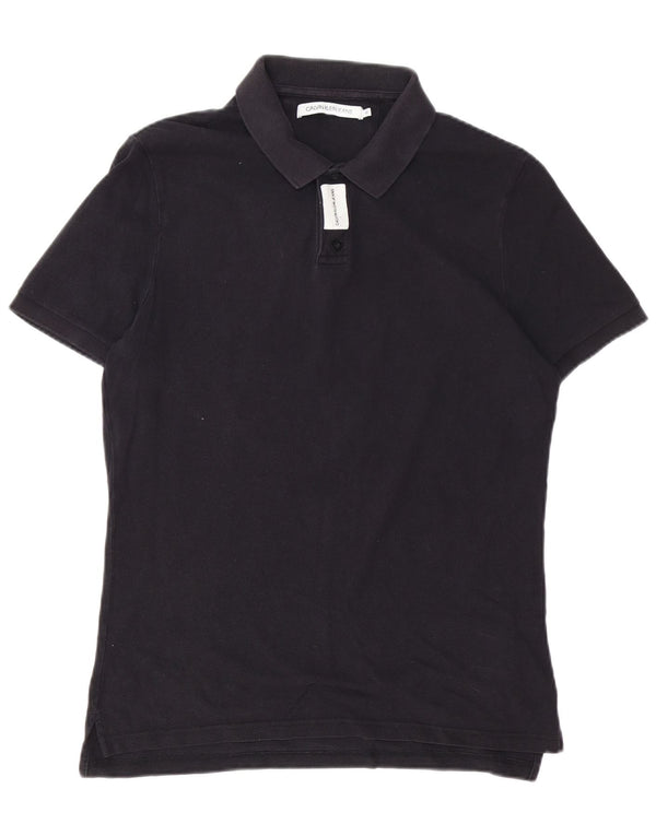 Calvin Klein Jeans Polo para hombre de algodón azul marino mediano