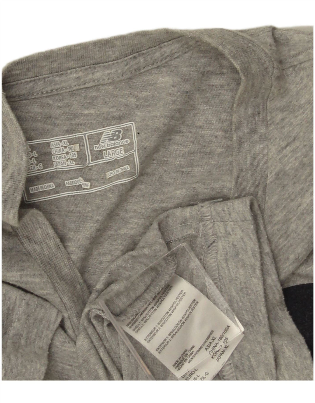 NEW BALANCE Camiseta gráfica para hombre Top grande de algodón moteado gris