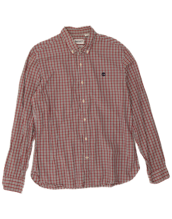 Camisa Timberland Hombre Grande A Cuadros Rojos De Algodón