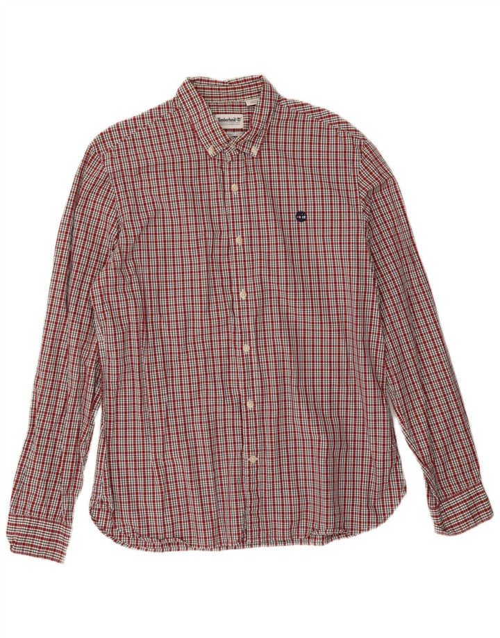 Camisa Timberland Hombre Grande A Cuadros Rojos De Algodón
