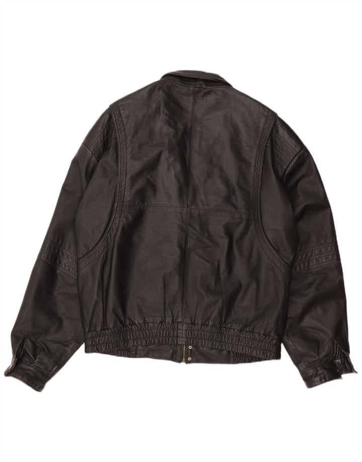 C & A Chaqueta de cuero para hombre EU 54 2XL Cuero negro