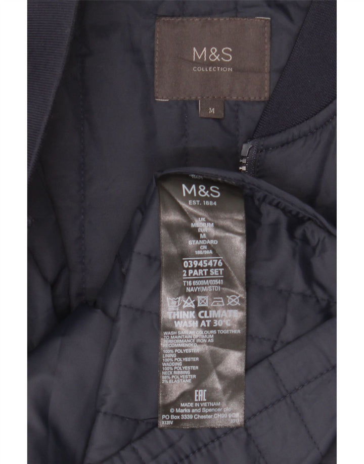Marks & Spencer Mens Liner Gilet UK 38 Medio Azul Marino Poliéster