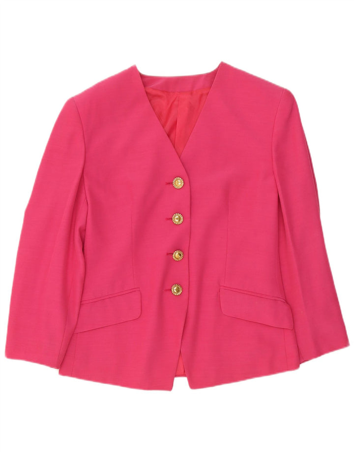 Vintage mujer 4 botones Blazer chaqueta IT 42 Acetato rosa medio