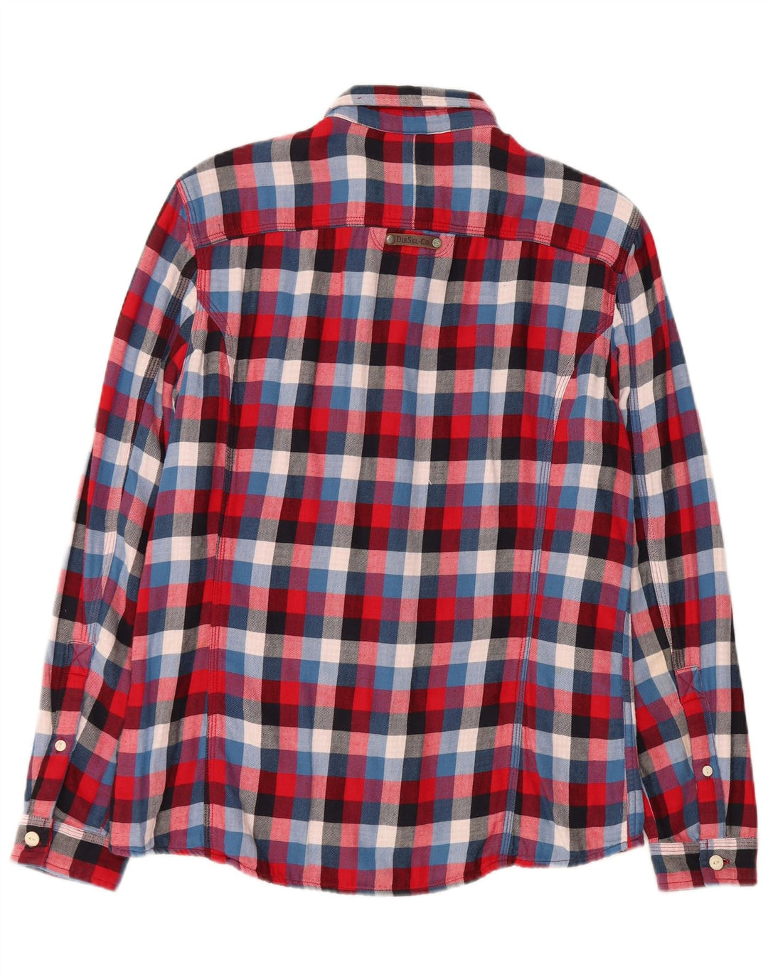 Camisa De Franela De Algodón A Cuadros Rojo Mediano Diesel Hombre