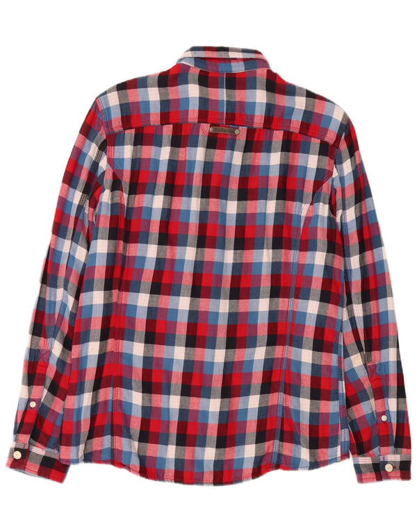 Camisa De Franela De Algodón A Cuadros Rojo Mediano Diesel Hombre