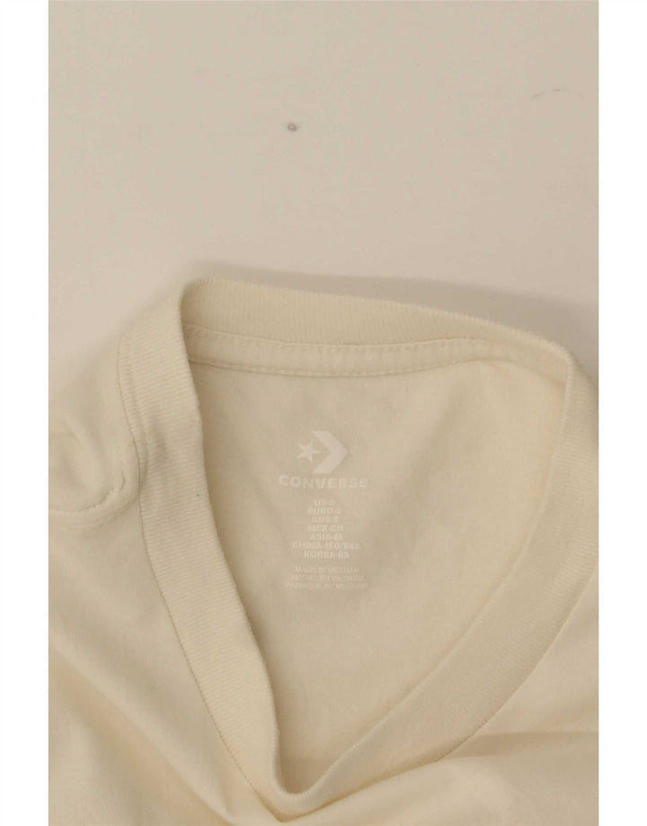 Converse Mujer Camiseta Gráfica Top UK 8 Small Blanco