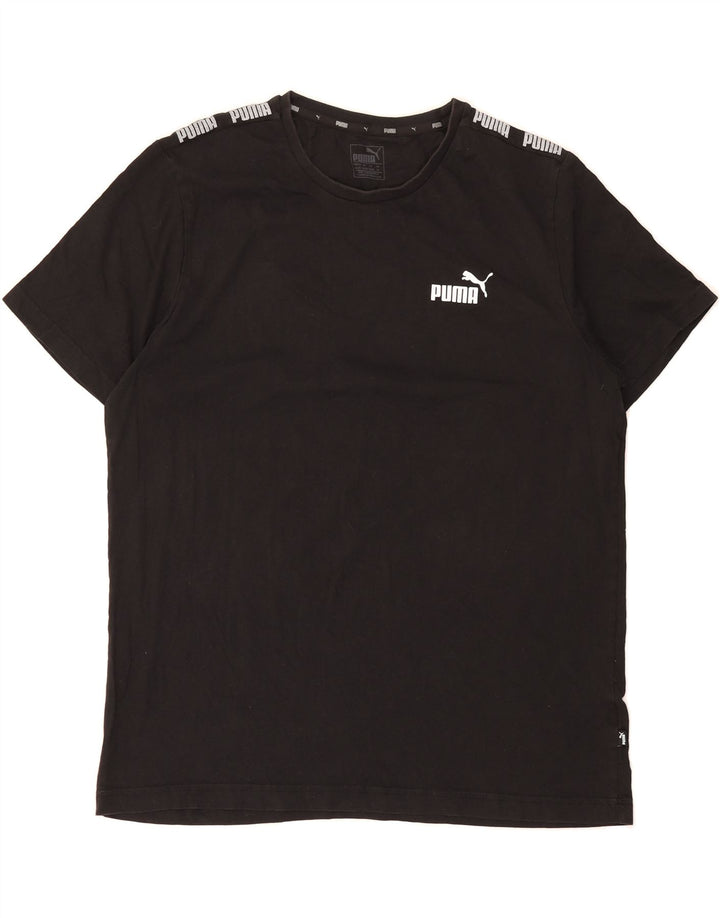 PUMA Mens Graphic T-Shirt Top XL Black Vintage Puma and Second-Hand Puma from Messina Hembry 