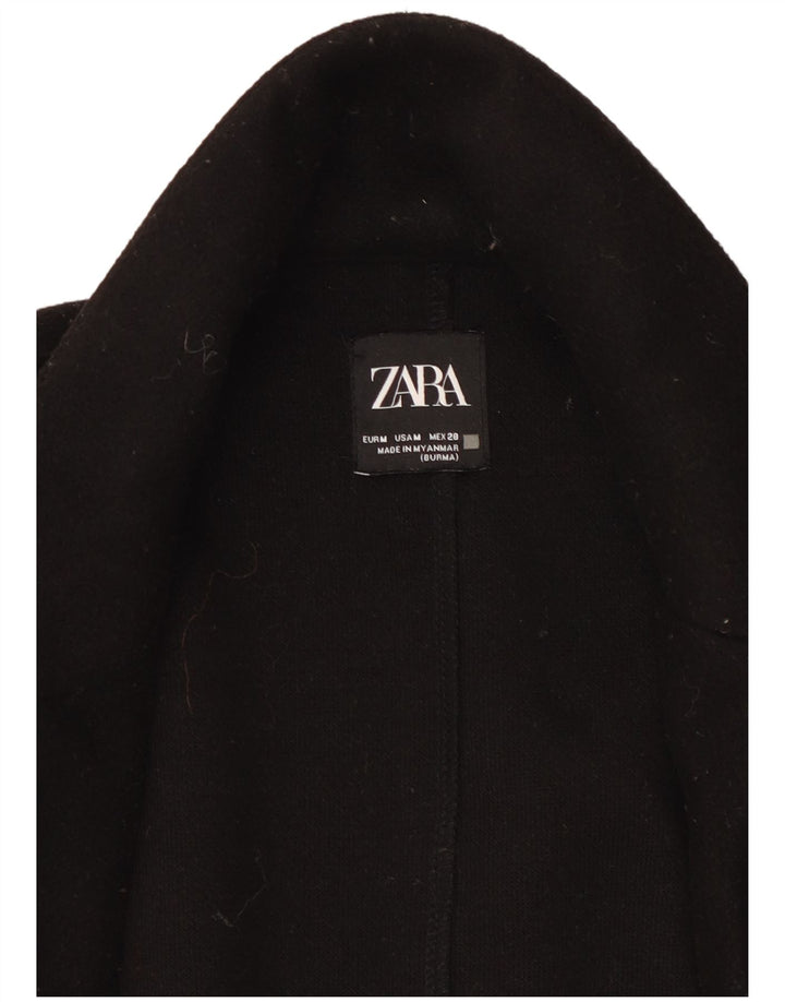Zara Mujer Abrigo Abierto UK 44 Mediano Negro