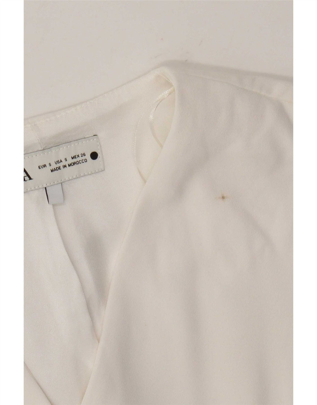 Zara Mujer Chaleco UK 10 Pequeño Poliéster Blanco