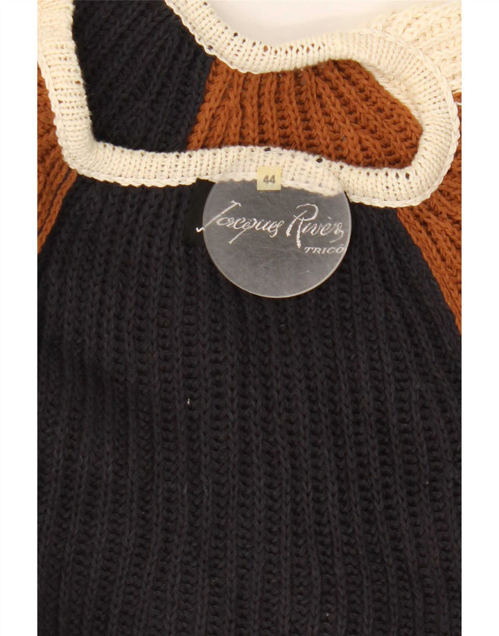 Vintage mujer 1/2 manga barco cuello jersey suéter IT 44 medio multicolor
