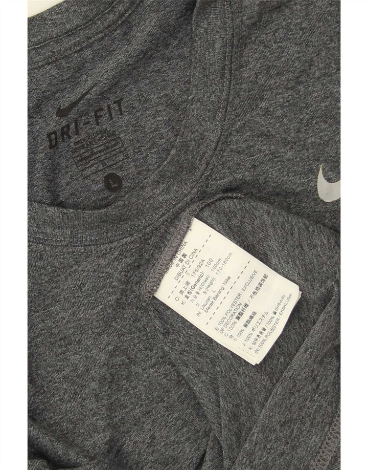 Camiseta Nike Dri Fit para hombre Top grande de poliéster moteado gris