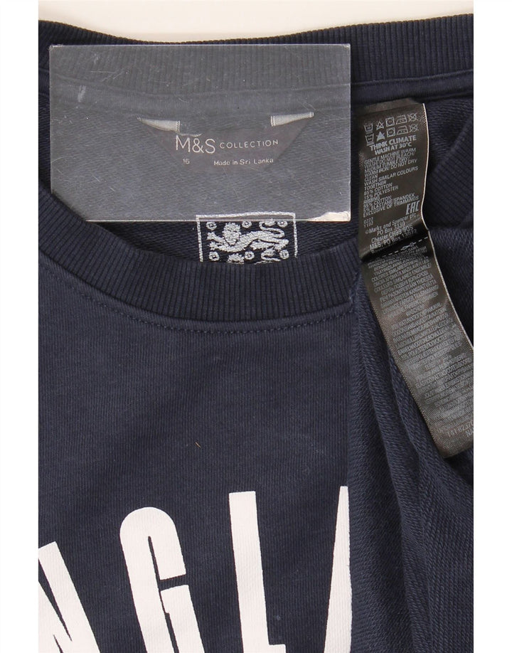 Marks & Spencer Mujer Inglaterra Sudadera Jumper UK 46 Grande Azul Marino