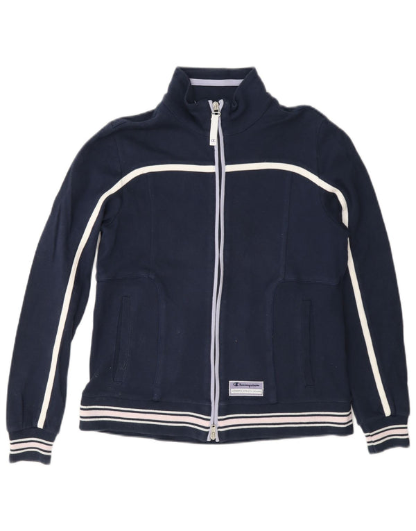 Champion Chaqueta de chándal de fácil ajuste para mujer UK 10 Small Azul marino Algodón