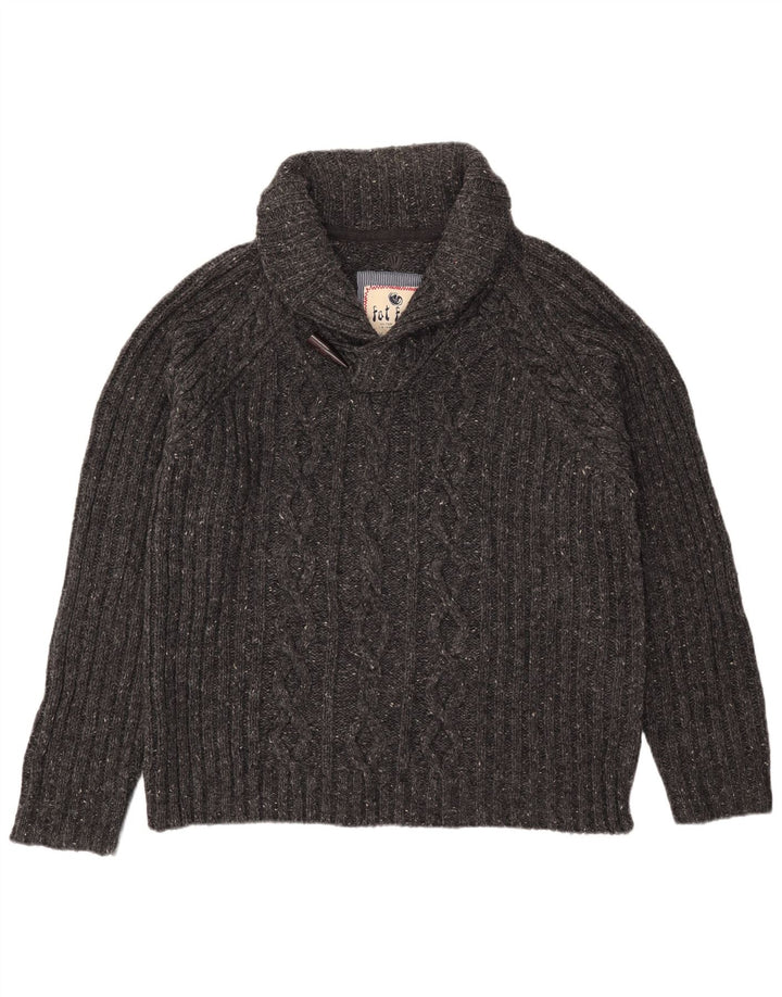 Jersey con cuello chal para hombre de Fat Face XL Lana moteada gris