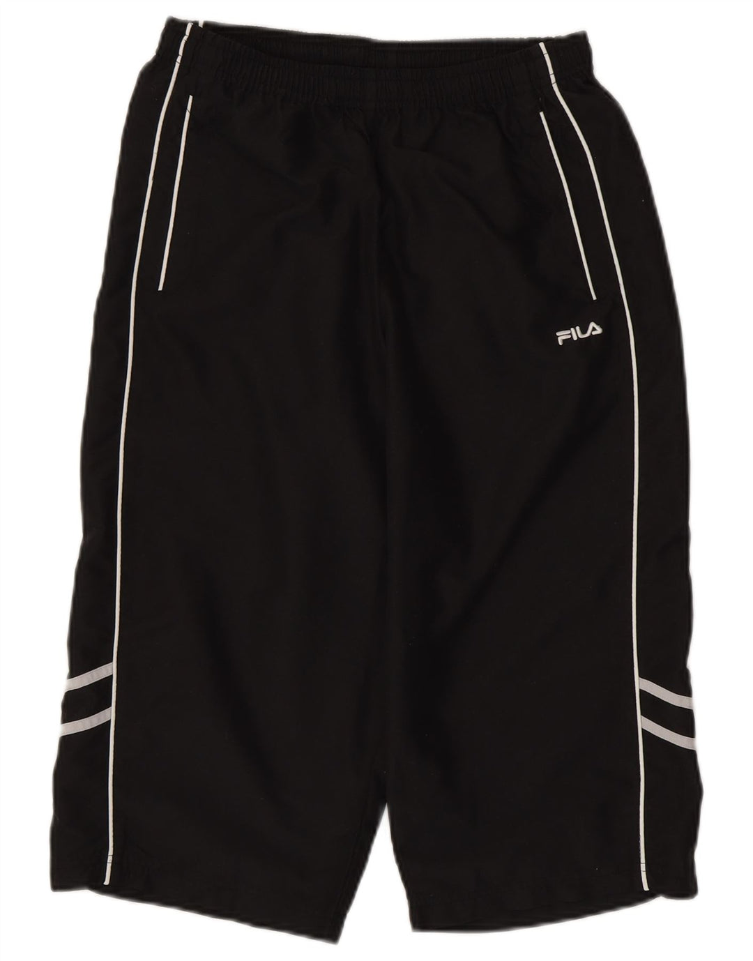 FILA Pantalones de chándal capri para hombre Poliéster negro mediano