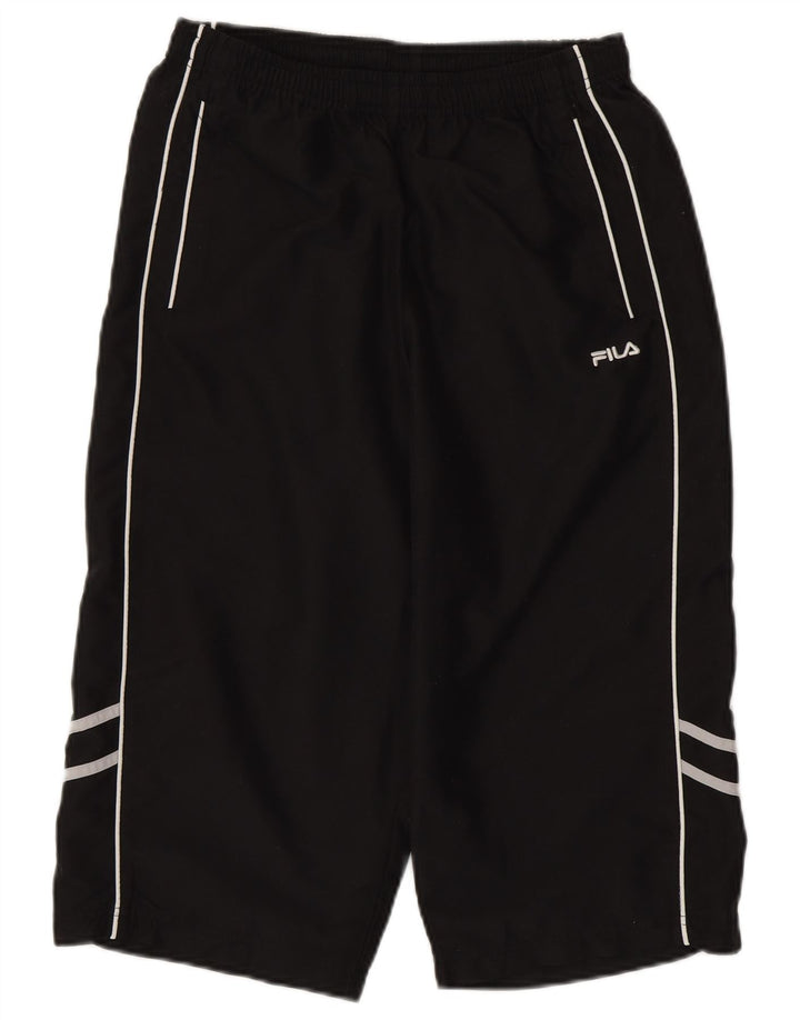 FILA Pantalones de chándal capri para hombre Poliéster negro mediano