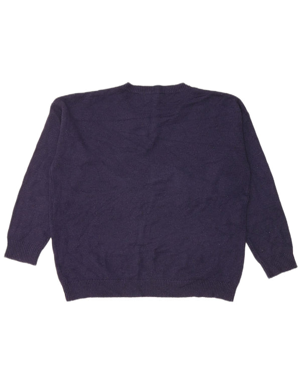 Marks & Spencer Jersey de Cuello Redondo para Mujer UK 46 Grande Azul Marino