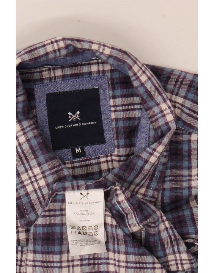 Crew Clothing Camisa de franela para hombre Algodón a cuadros azul marino mediano