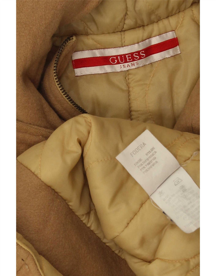 Guess Parka con capucha para mujer UK 44 Large Beige Nylon