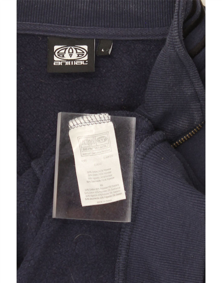 ANIMAL Chaqueta superior de chándal para hombre Algodón azul marino grande