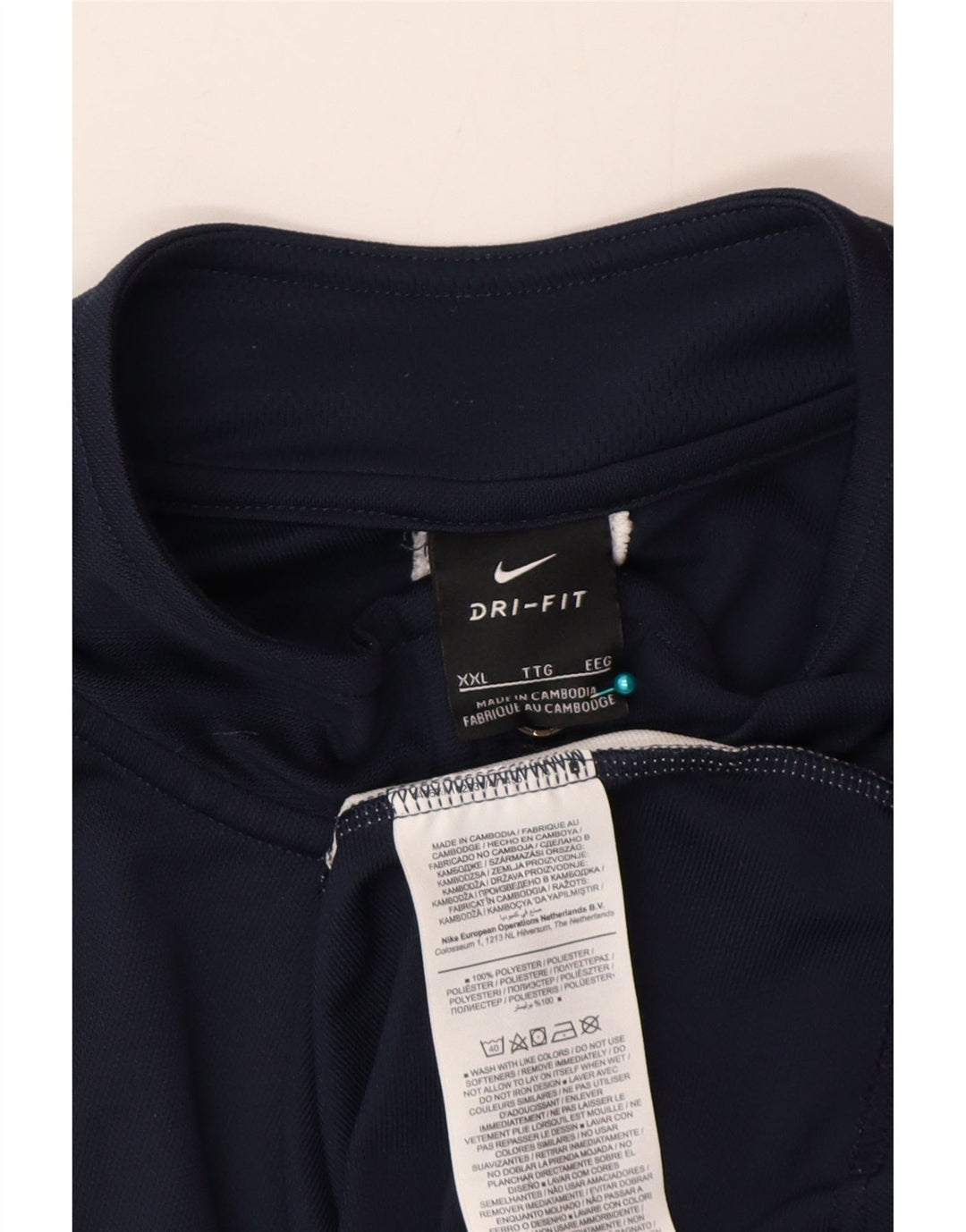 Nike Mens Dri Fit Chándal Top Chaqueta 2XL Azul Marino Colorblock Poliéster