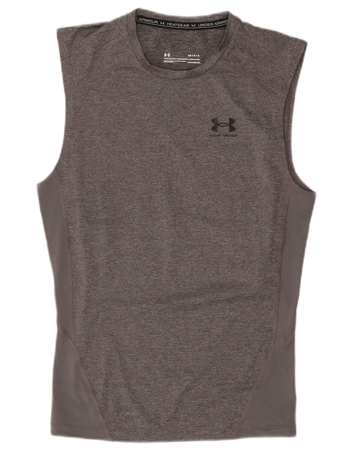 Under Armour Camiseta sin mangas Heat Gear para hombre, talla grande, gris