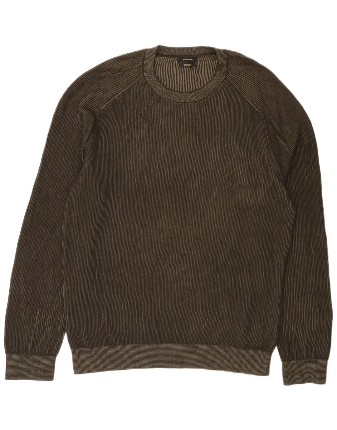 Massimo Dutti Jersey Cuello Redondo Hombre XL Caqui Algodón