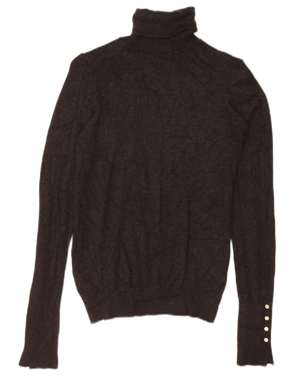 Zara Jersey con cuello vuelto para mujer, talla 8, viscosa gris pequeña