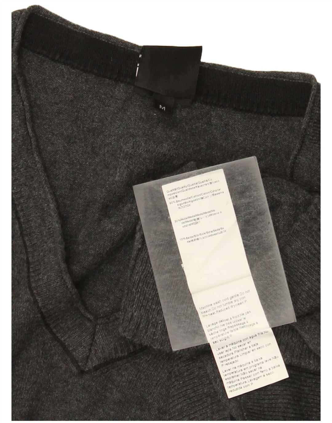 Hugo Boss Hombre | Jersey slim fit con cuello en V de algodón gris medio