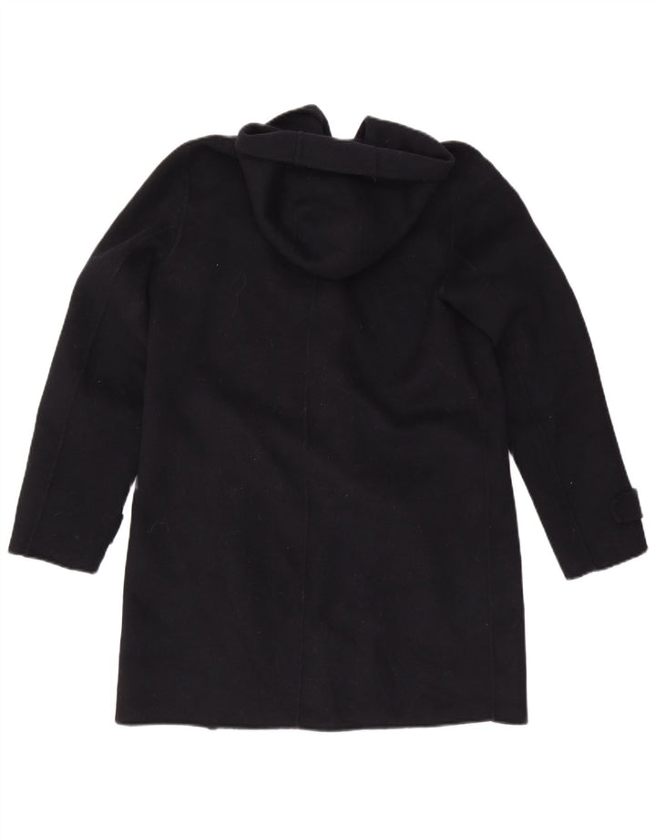 Zara Mujer Abrigo Con Capucha UK 44 Mediano Negro