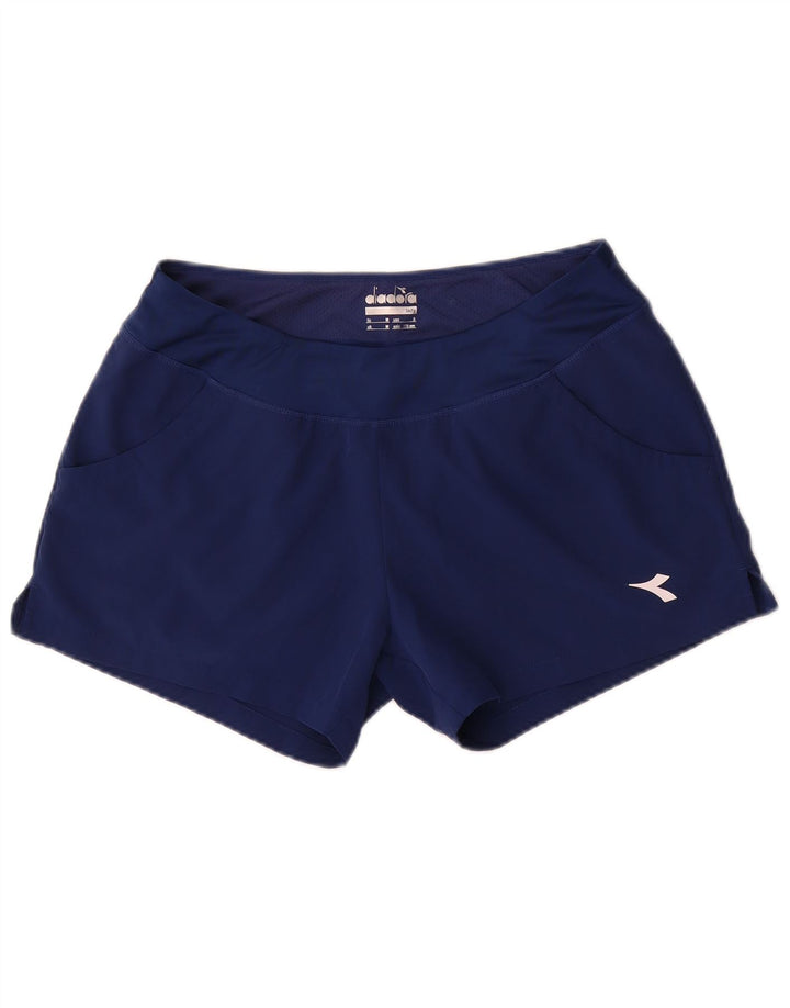 Diadora Pantalones cortos deportivos para mujer ES 44 Medio Azul marino Poliéster