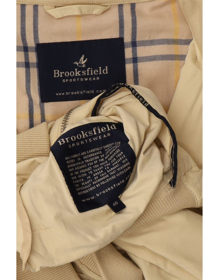 Brooksfield Mens Bomber Jacket IT 46 Pequeño Poliéster Beige